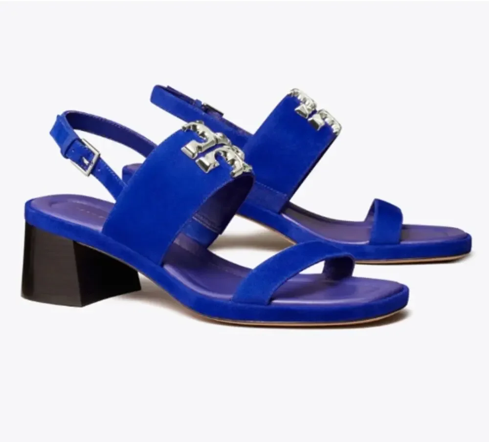 Tory Burch Eleanor Heel Sandal in Marine Amore size 7